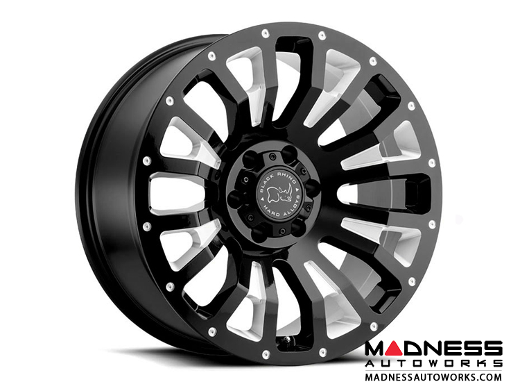 Jeep Custom Wheels (1) - Black Rhino - 17 x 9.5 - Pinatubo - Gloss Black w/ Milled Inside Window